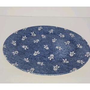 Ralph Lauren Denimware Kate Oval Platter Blue White Floral Vintage Country